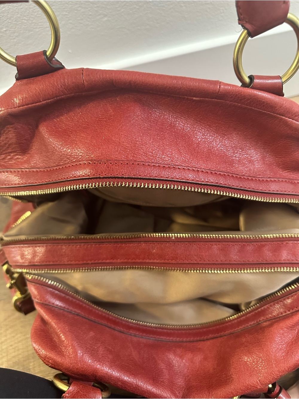 Coach Kira 13930 Red Leather Satchel Shoulder Bag w/ Detachable Braided Strap - Picture 8 of 16